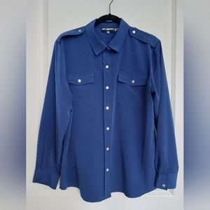 Karl Lagerfeld Paris - Epaulette Button-Up Blouse